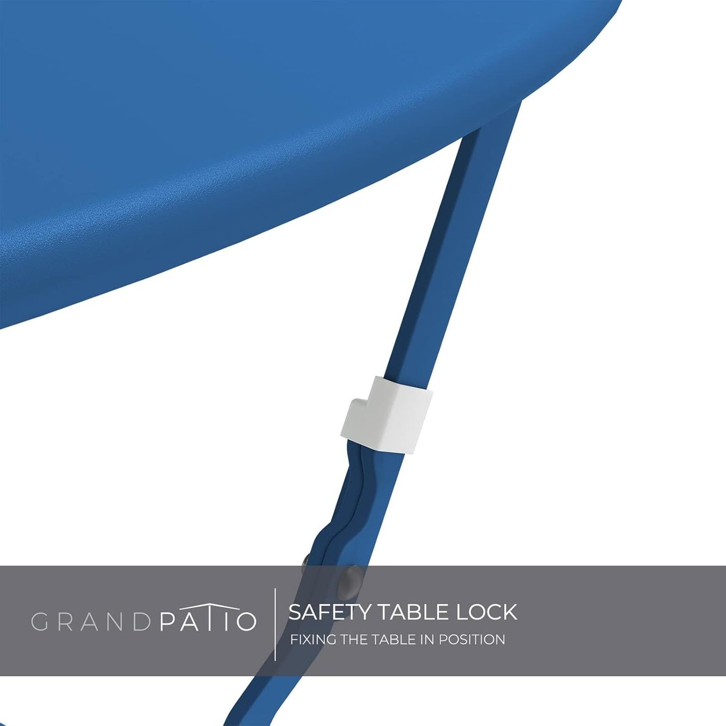 Grand Patio Premium Frame Patio Bistro Set, Folding Outdoor Patio Furniture Sets, 3 Piece Patio Set of Folding Patio Table and Chairs, Peacock Blue