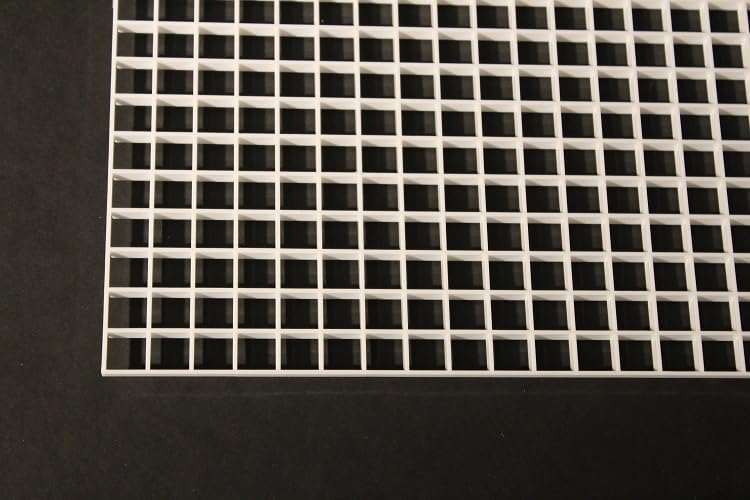 Fluorolite Plastics| Egg Crate Panel | Polystyrene | Color - White | Nominal 24" x 48" with 1/2" x 1/2" x 3/8" Cell Size (Custom Size Available) 2x4 Egg Crate Ceiling Panel | 4 Pack