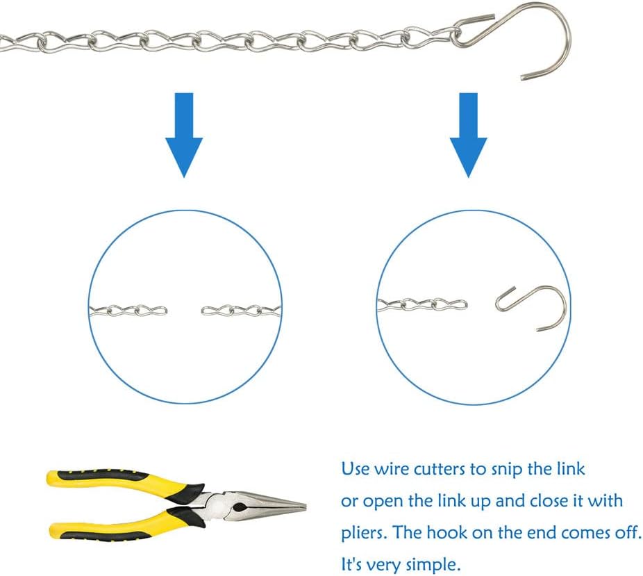 YINGFENG 4 Pack 35 Inch Silver Hanging Chain for Hanging Bird Feeders, Bird Houses, Hanging Planters, Baskets, Birdbaths, Lanterns, Wind Chimes, Billboards, Signs and Ornaments, etc