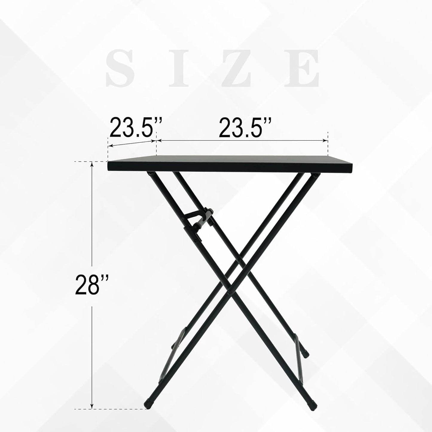 3-Piece Outdoor Bistro Set, 23.5 Folding Table and 2 Stackable Mesh Chairs, Black