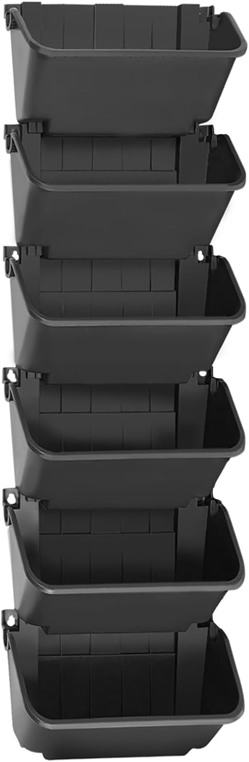 18 Pack Self Watering Wall Mounted Planter, Indoor and Outdoor Vertical Planter Wall Mounted Planter for Patio Outdoor Decor with Drainage Holes, Vertical Garden Planters for Indoor Plants- Black