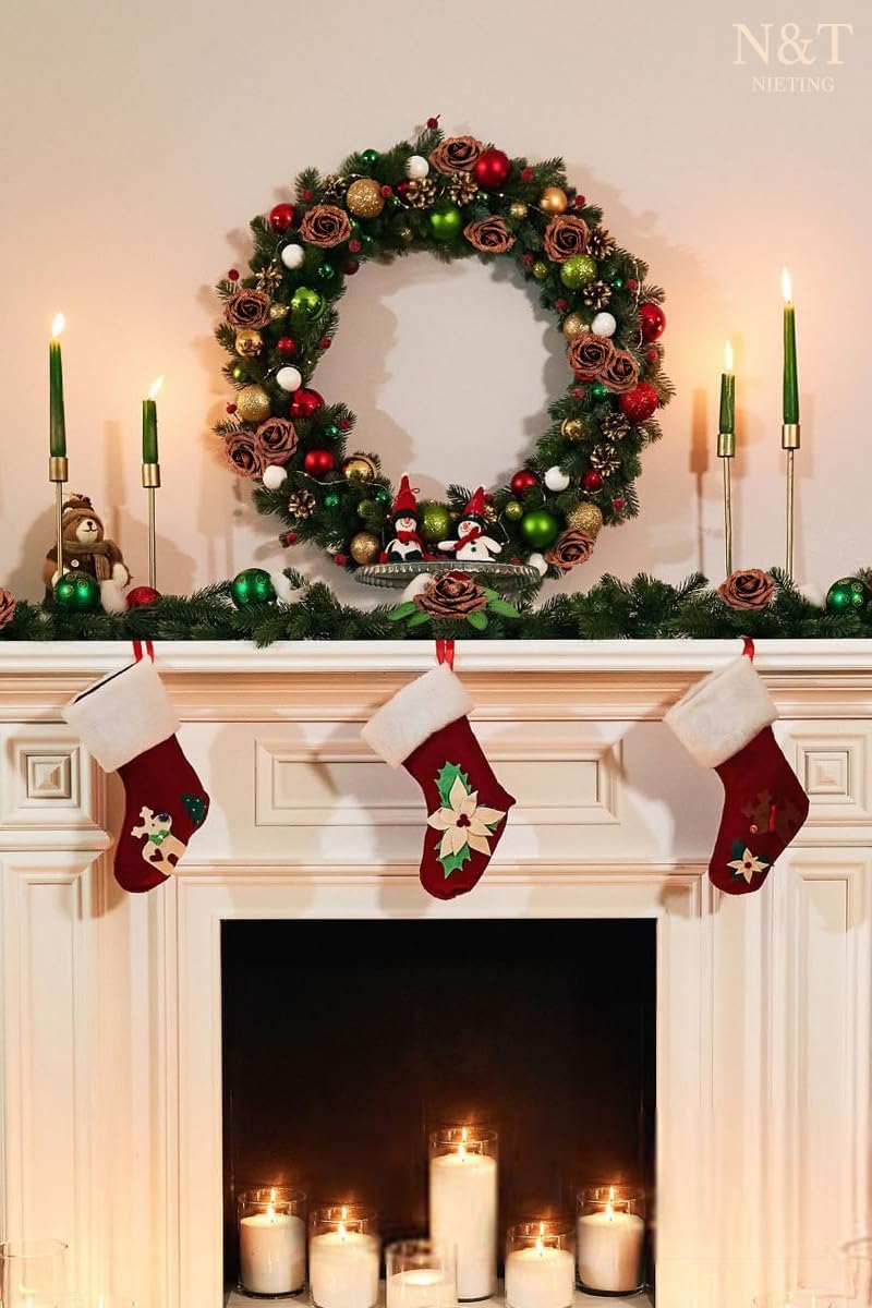 N&T NIETING Artificial Flowers Brown Glitter Flowers Foam 25pcs Roses Real Looking Fake Roses with Stem for DIY Wedding Bouquets Centerpieces Bridal Shower Party Home Decorations