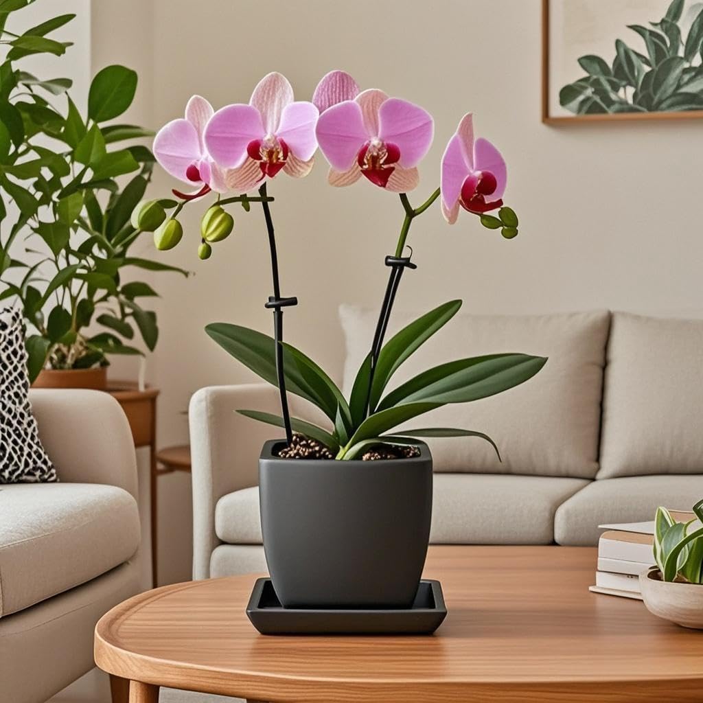 Square Plant Saucer 4 Inch 2 Pack,Plant Trays for Pots, Black Ceramic Plant Saucers for Indoors Outdoors, Plant Drip Tray 4 6 8 10 12 14 Inch