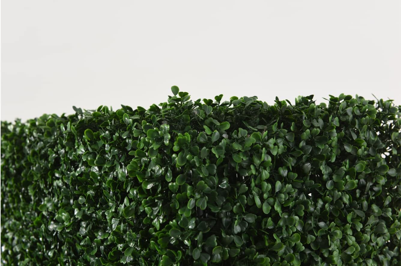 AGPL Artificial Hedge Wall (38" Width* 12" Deep* 48" Height) with Dark Gray Stainless Steel Planter Box (48.0)