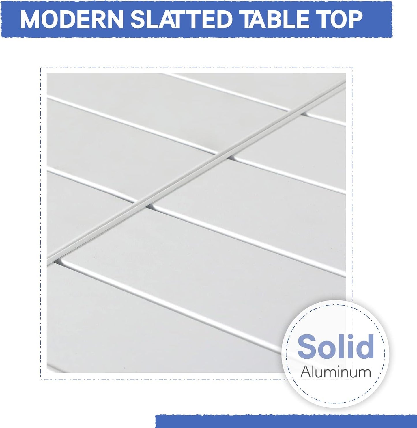 Soleil Jardin Aluminum Patio Extendable Dining Table, 35" - 71", Adjustable Indoor Outdoor Furniture Rectangle Table for 4-6 Person Porch Deck Garden, White