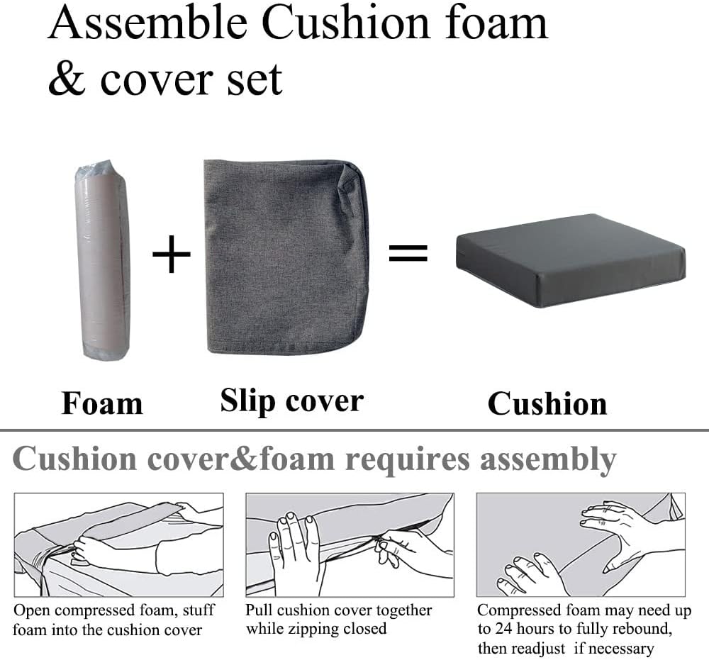 Patio Chair Cushions Set of 2 Non Slip Bottom Chair Pad with Ties Waterproof Square Outdoor Seat Cushion Replacement for Garden Swing Furniture 20x20 Inch, Navy Blue