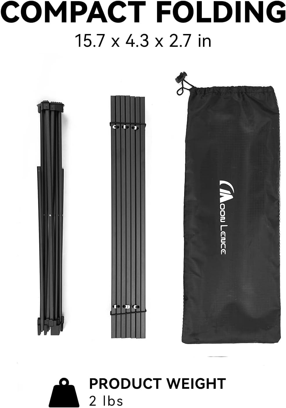 MOON LENCE Folding Beach Table, Small Folding Table, Outdoor Ultralight Aluminum Camping Table, Portable Compact Backpacking, Travel Table for Beach, Picnics, Cooking, Hiking