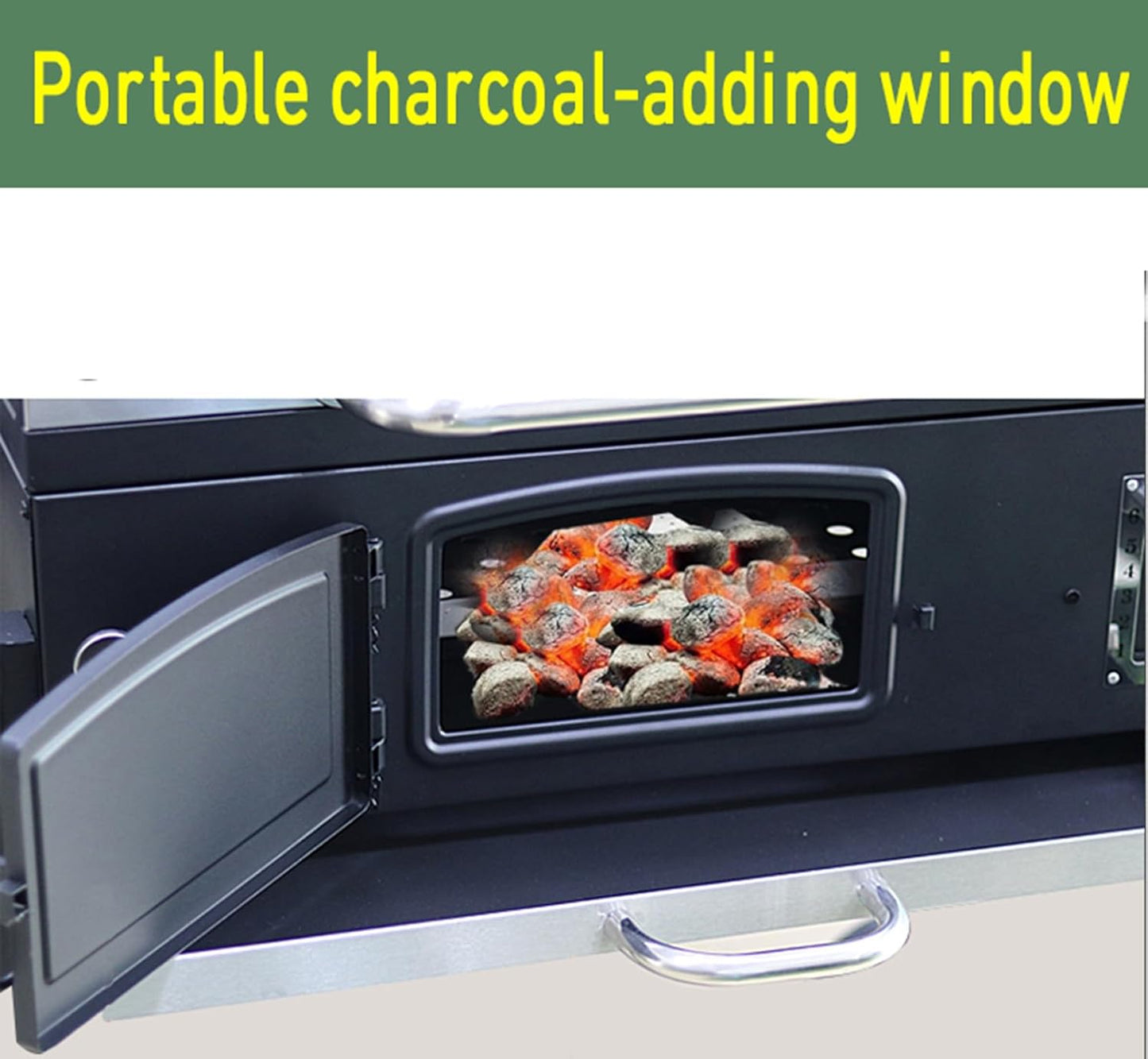 Built In Charcoal Grill Large Charcoal BBQ Grills with 480 Square Inches Oversize Cooking Area, Outdoor Cooking Grill with Charcoal Trays for Backyard, Patio and Parties