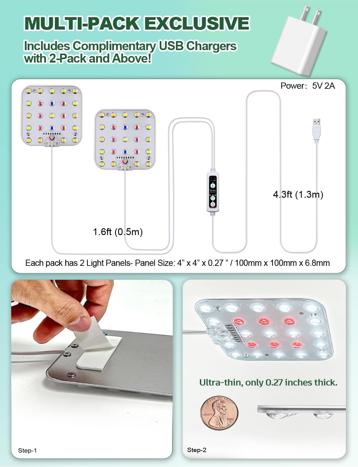 DOMMIA Grow Lights, Full Spectrum High PPFD with Optical Lens, Auto on/Off and 6/12/16H Timer,4 Brightness Levels,Under Cabinet LED Plant Light for All Indoor Growing
