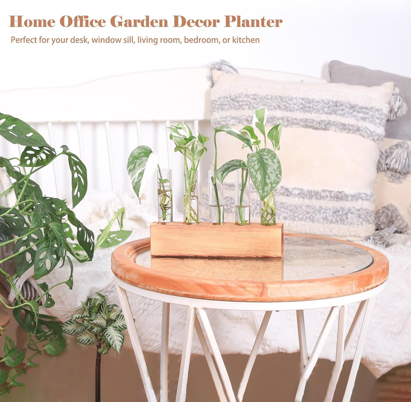 KAXYEW Plant Propagation Station, Plants Propagation Tubes, Gifts for Plant Lovers, Plants Cutting Holder Test Tube Vase Office Desk Garden Décor Gift for Her Mom Women Hydroponic Vase Gift Box