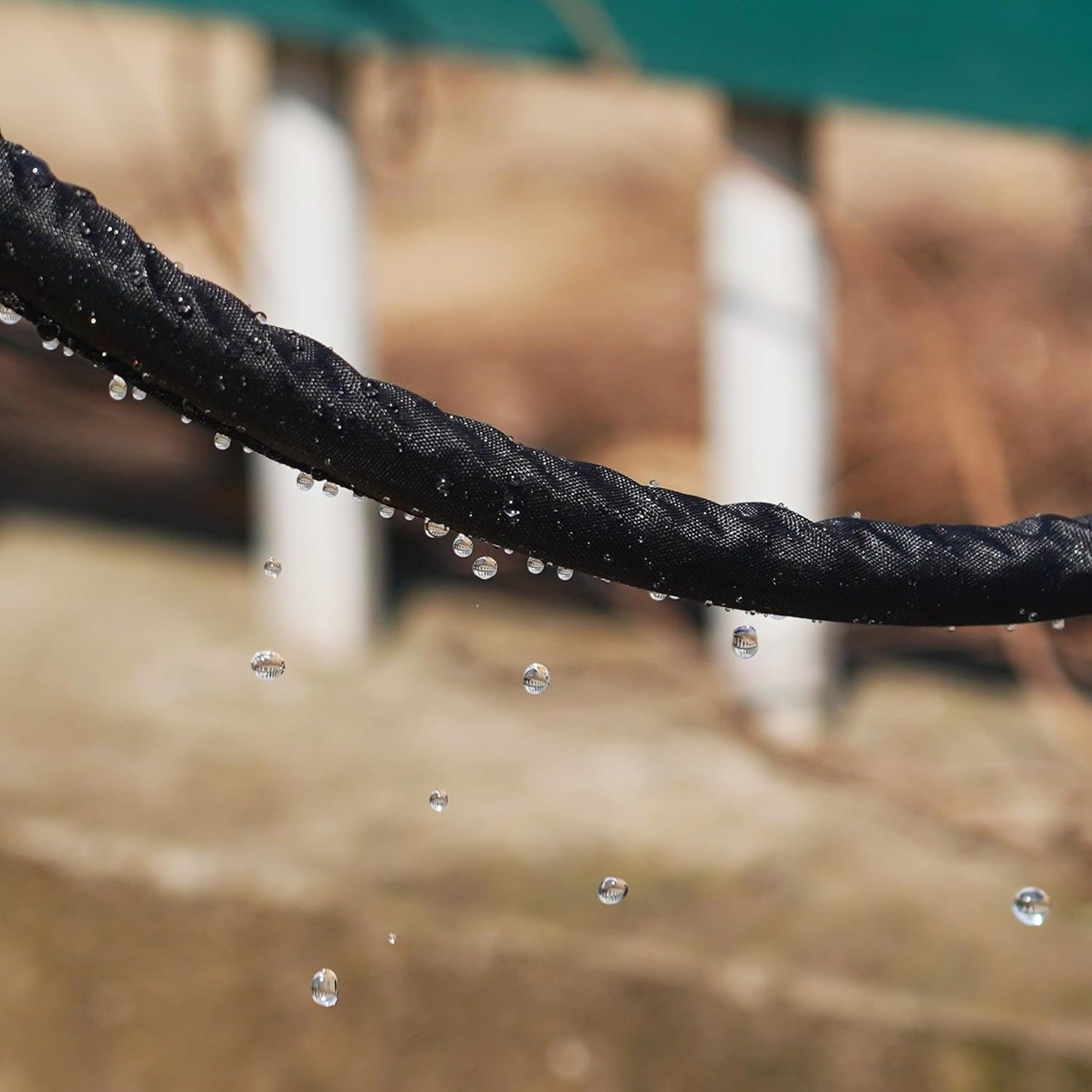 Hourleey Flat Soaker Hose 50 FT for Garden, 50' Linkable Consistent Drip Irrigation Hose, Leak-free Dual-layer Design Saving 80% Water Garden System Water Hose with Holes