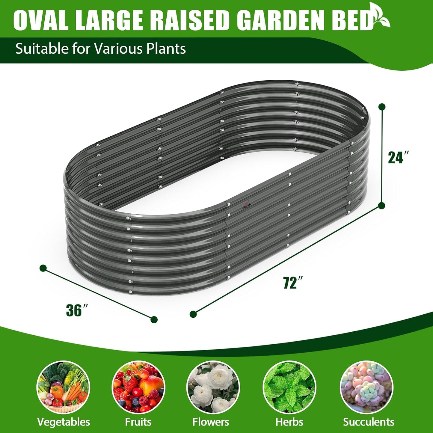 A ANLEOLIFE 6-Pack 6X3X2ft & 3x3x2ft Deep Root Galvanized Raised Garden Beds Outdoor for Planting Vegetables Flowers Herb, Quartz Grey