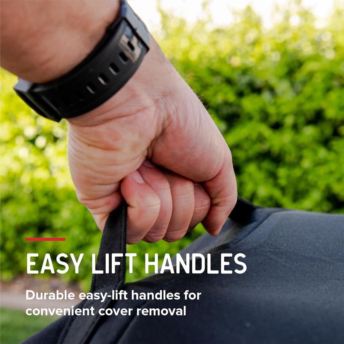 Nexgrill Premium 56" Gas Grill Cover, Water-Resistant Heavy Duty Polyester, Adjustable Straps, Built-in Pouch, Designed for 720-1012, 720-0925 and Standard 3 & 4-Burner BBQ Grills - 700-20143