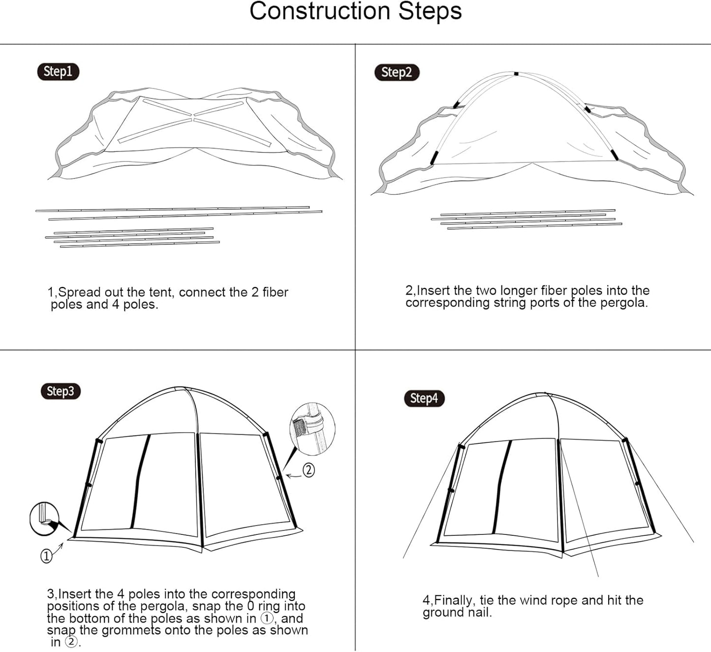 11x11 Ft Screen House Tent - Instant Pop Up Mesh Canopy Shelter with Waterproof & Sunshade Roof, Easy Setup for Camping, Backyard, Beach, Picnic