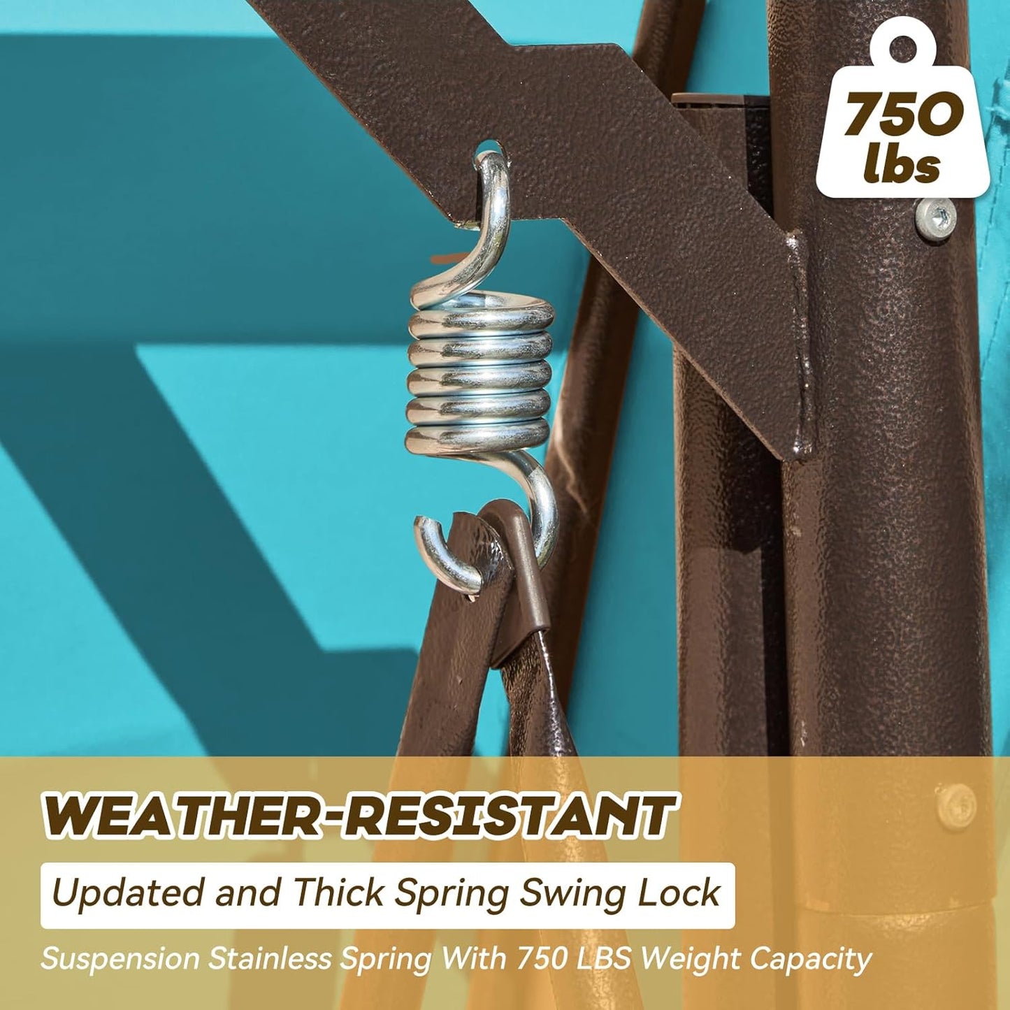 3 in 1 Patio Swing with Adjustable Canopy for Adults, 3 Seat Outdoor Swing with Thickened Cushions,Pillows & Cup Holders for Backyard, Porch, Garden (Lake Blue)