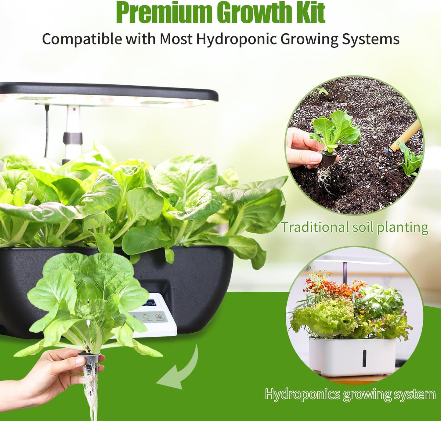84 pcs Hydroponic Pod Kit for Aero Garden with 12 Grow Baskets, 12 Grow Sponges, 12 Grow Domes, 12 Plant Labels and 36 Seed Pod Label Stickers for All Hydroponics Garden Growing System