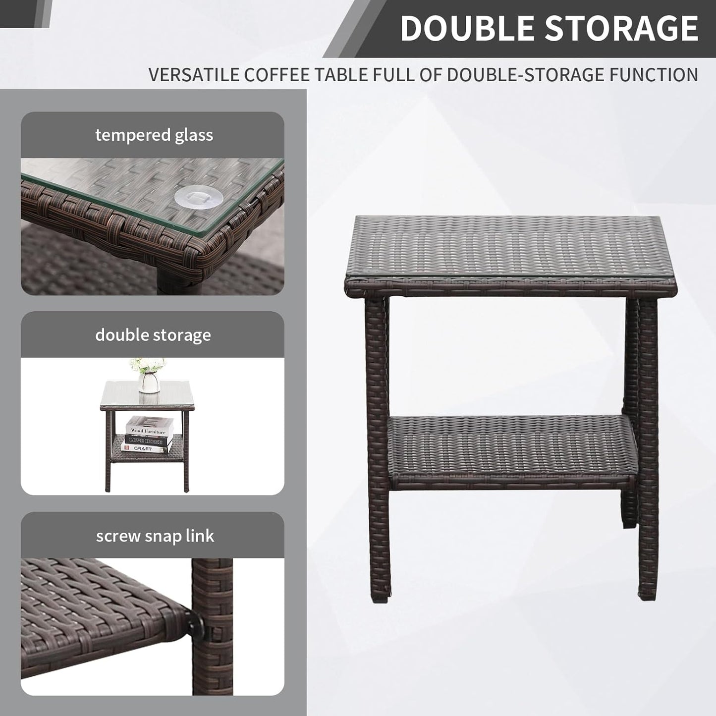 Rocking Chair Outdoor 3 Pieces High-Backed Patio Rocking Chairs Bistro Table and Chairs Set of 2, Royal Blue