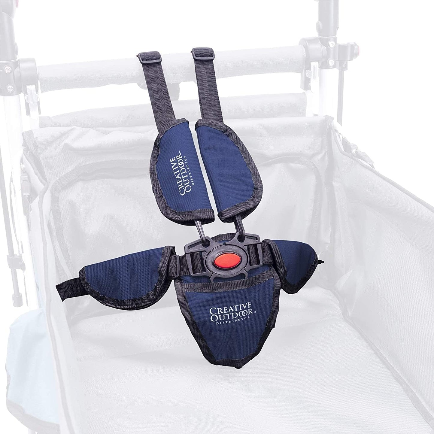 Creative Outdoor Wagon for Kids Push Pull Collapsible Stroller with Canopy Folding Cart for Beach, Park, Garden & Tailgate (Navy Blue & Grey)