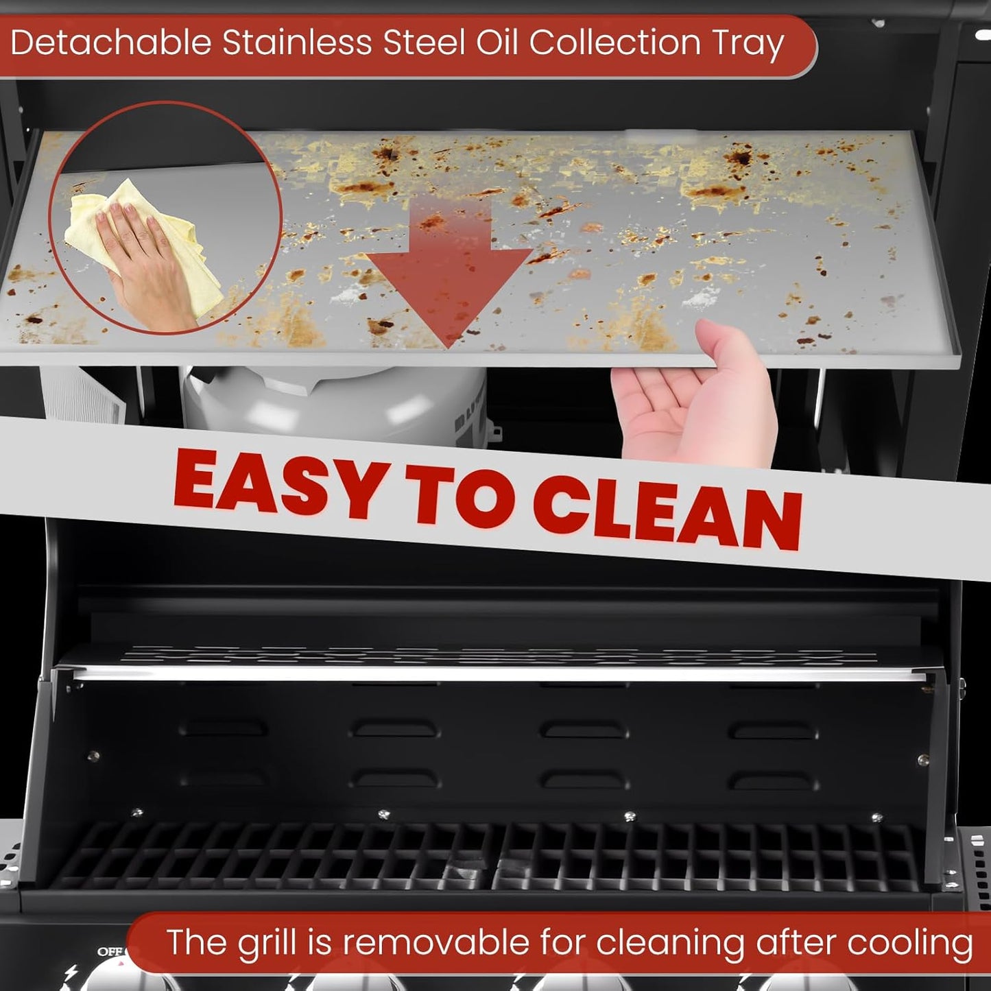 Q032-6-Burner w/Side Burner Gas Grill with 403 SQ.IN. Outdoor Grill with 60,000 BTU,Propane Grills with Top Cover Lid,Grills Outdoor Cooking for Patios,Balcony,Camping,Garden