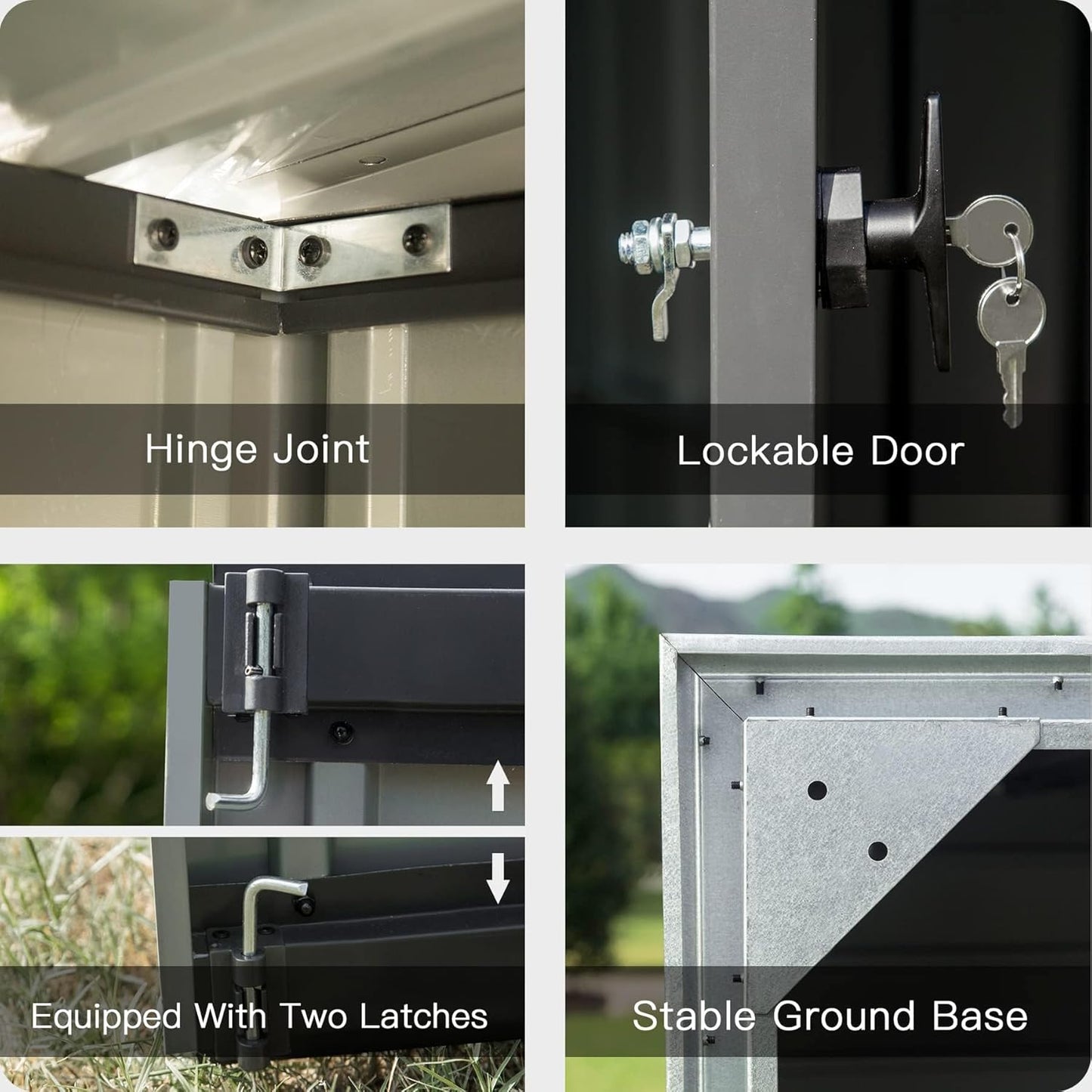 Domi Outdoor Storage Shed 6' x 4.5’, Metal Garden Shed with Galvanized Steel Frame for Bike, Tools, Lawn Mowers, Pool Toys, Outdoor Storage Cabinet with Lockable Door for Garden Lawn Patio (Dark Grey)