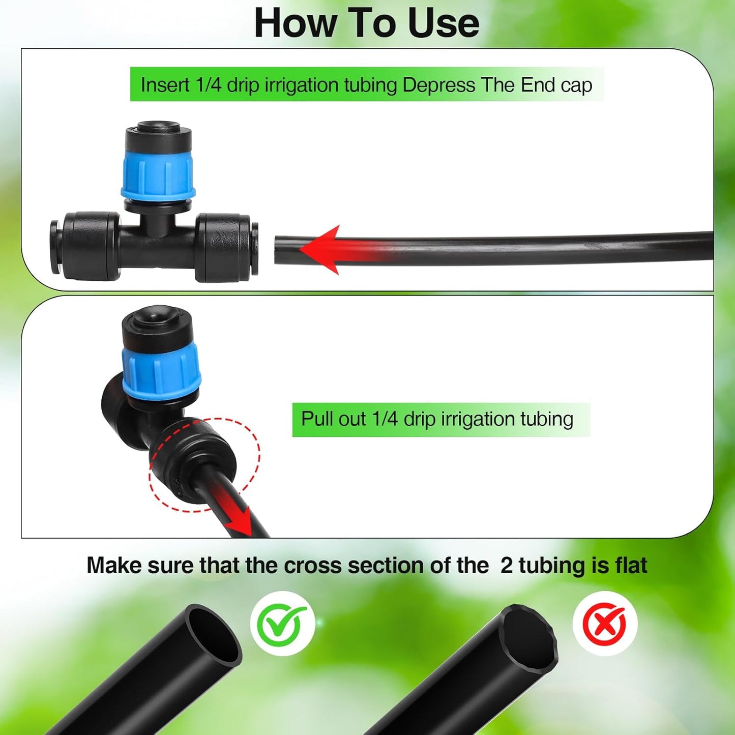 MIXC 24 Pack Push-to-Fit Drip Irrigation Emitters, Adjustable Vortex Drip Emitters for 1/4 inch Irrigation Tubing, 360 Degree Water Flow Irrigation Drippers for Drip Irrigation System