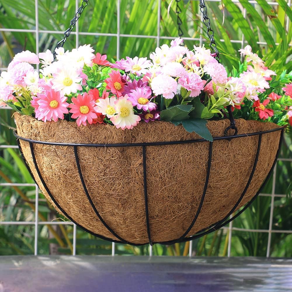 EROCK 2Pcs Coco Liners for Planters Hanging Basket, Round 8/10/12/14/16 inch Thick Coconut Coir Coco Fiber Liners for Planters Garden Patio Porch Window Plants Flowers Pot Indoor Outdoor (10 inch)
