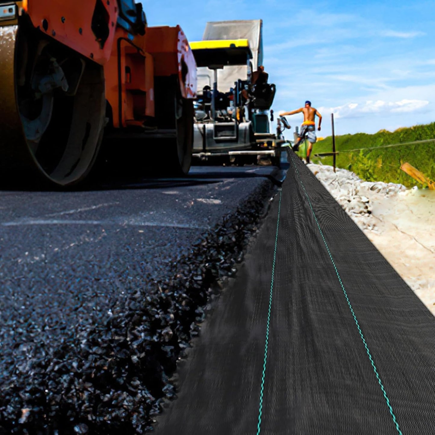 4ftx300ft Heavy Duty Weed Barrier Landscape Fabric – Durable Woven Driveway Garden Cloth for Weed Control, Ground Cover, Landscaping – Long-Lasting Geotextile Fabric – 3.2oz