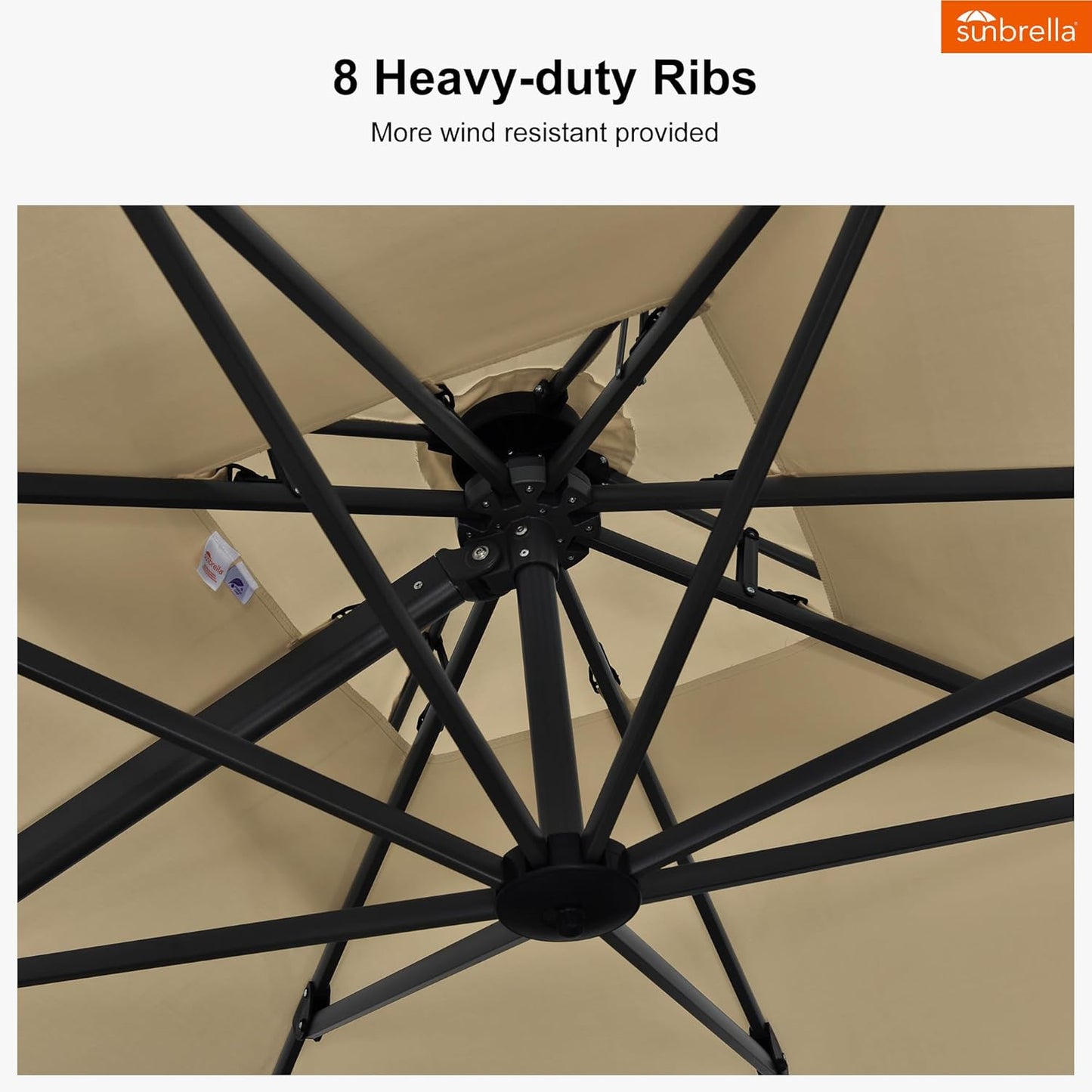 PURPLE LEAF Cantilever Umbrella 12FT Outdoor Large Heavy Duty Double Top Offset Hanging 360° Rotation Square Umbrella for Garden Patio Deck Pool Backyard Spectrum Sand