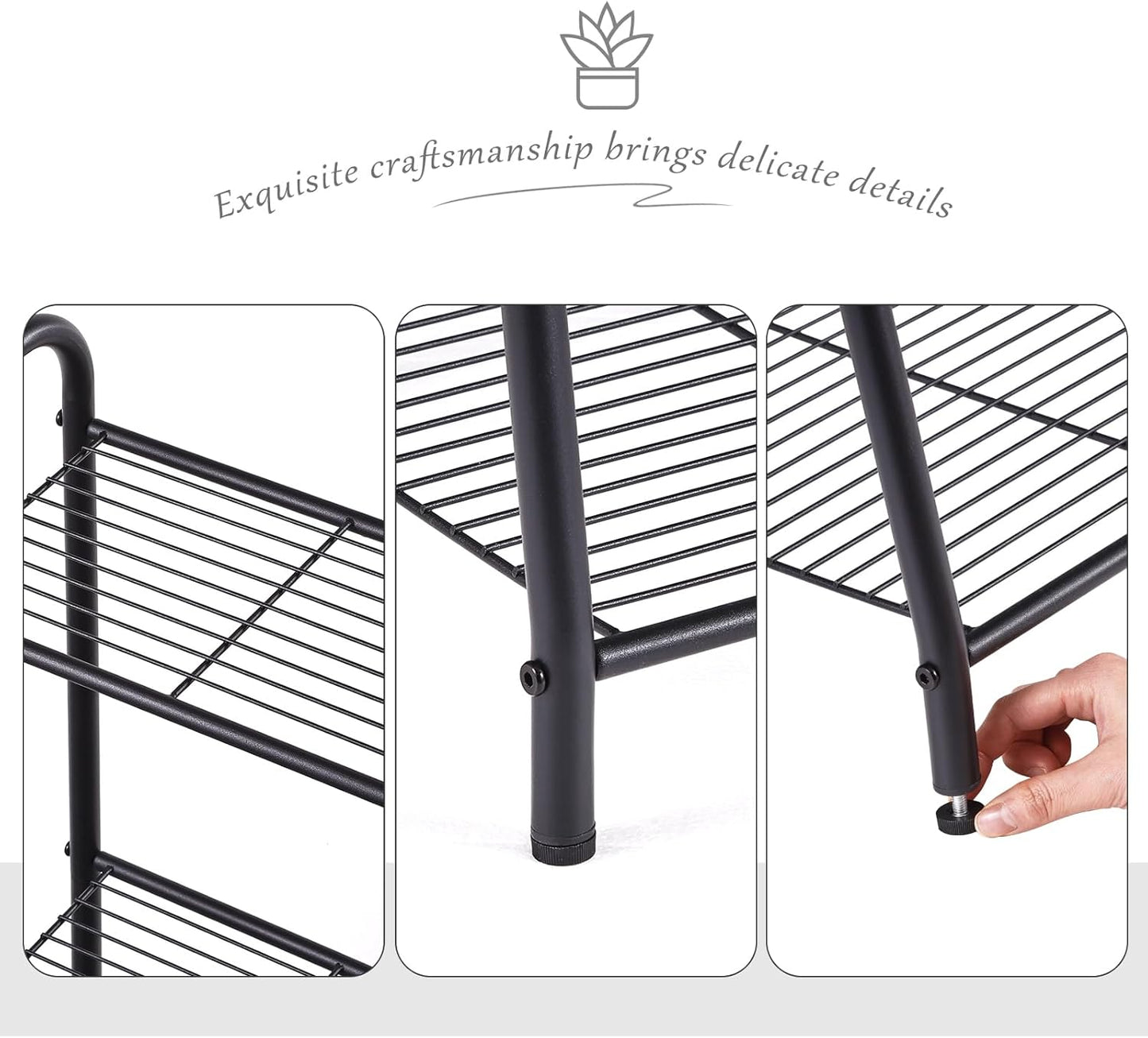 Metal Plant Stand Indoor Outdoor for Multiple Plants,3 Tier Plant Shelf,Large Heavy Duty Flower Holder Ladder Plant for Living Room, Patio, Balcony (Black)