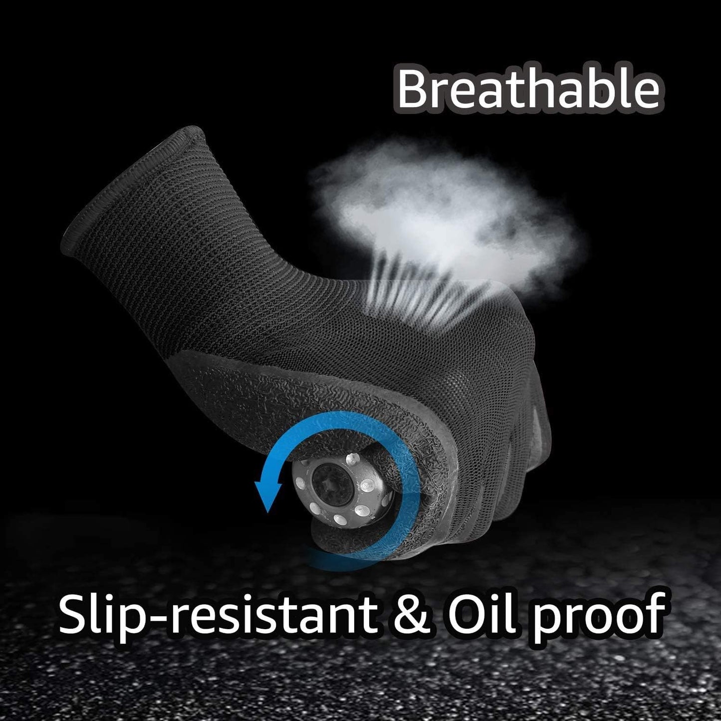 Evridwear Crinkle Latex Rubber Hand Coated Safety Work Gloves for Men Women General Multi Use Construction Warehouse Gardening Assembly Landscaping (XS-Size) 12 Pairs Pack