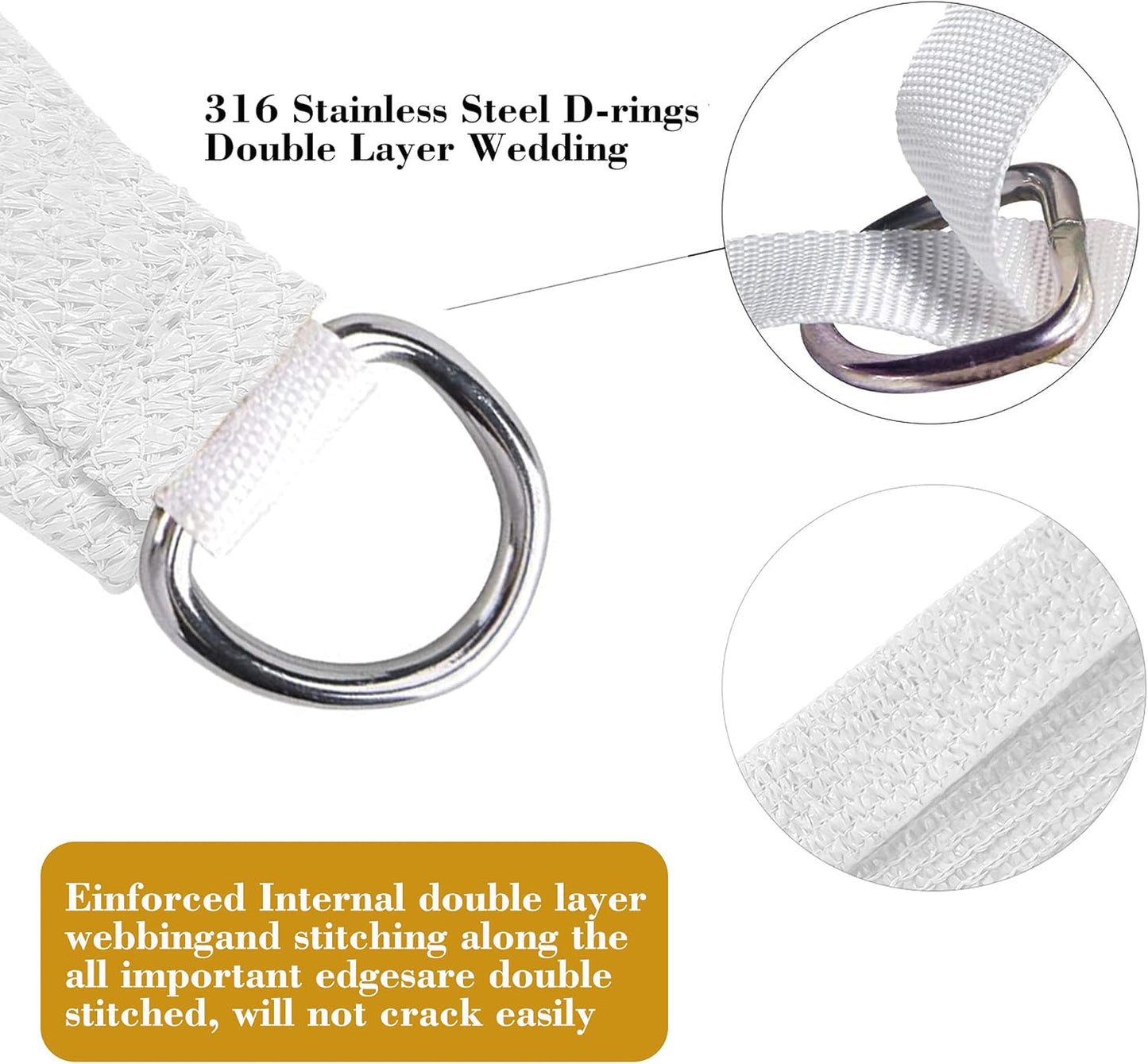 18' x 20' White Rectangle Sun Shade Sail SSP1212 Canopy Durable Fabric UV Block Awning,We Make Custom Orders