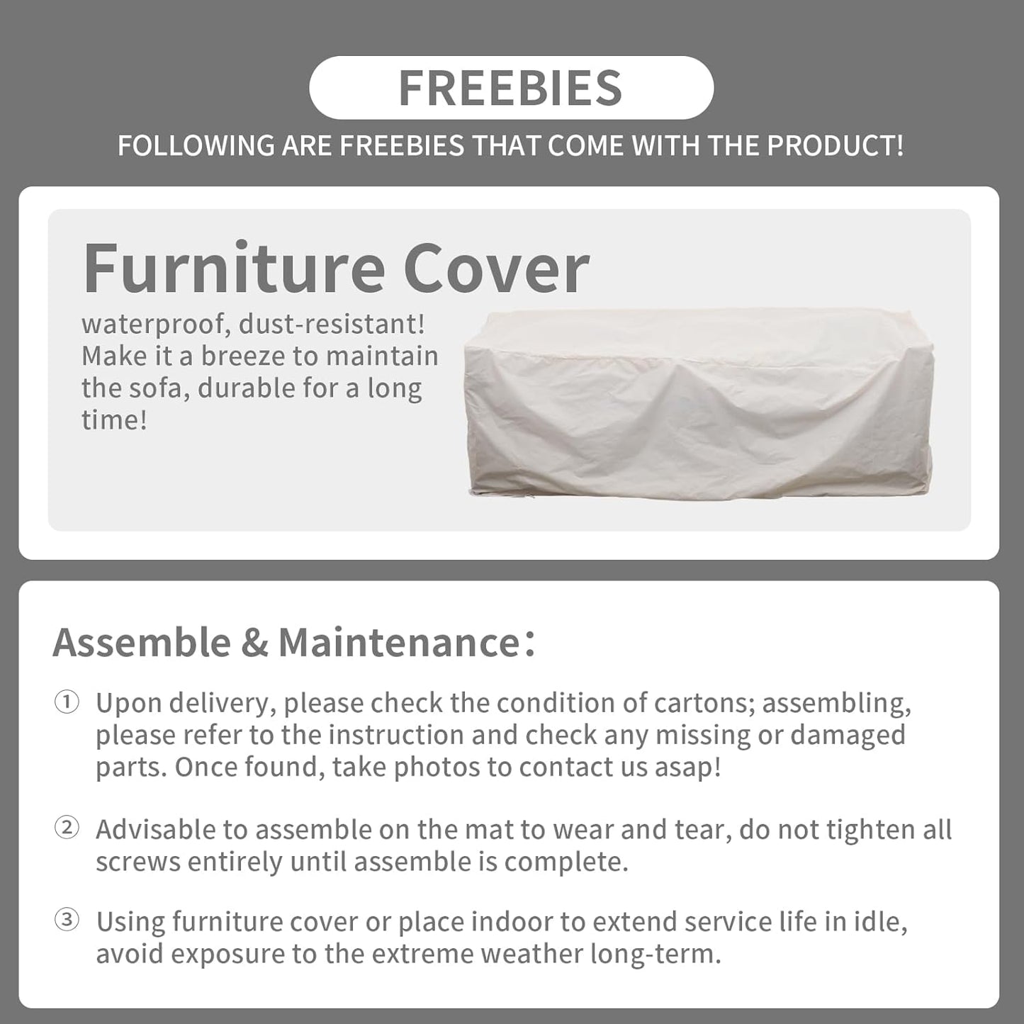 Rattaner Outdoor Couch Wicker Patio Furniture 3-seat Sofa Outdoor Furniture Deep Seat Hight Backrest with Waterproof Cover Anti-Slip Cushions, Navy Blue