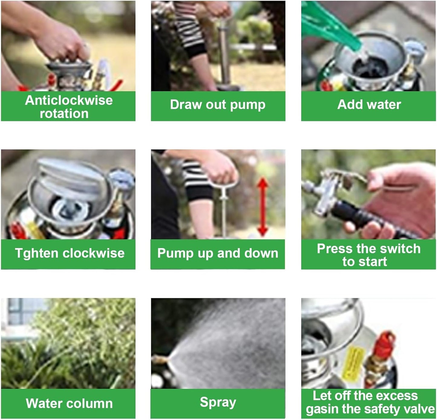 3.5 Gallon Stainless Steel Sprayer, Hand Metal Pump Up Sprayer Reinforced Hose with Pressure Gauge, Safety Valve & Adjustable Nozzle, Garden Weed Sprayers for Lawn, Gardening, Sanitizing