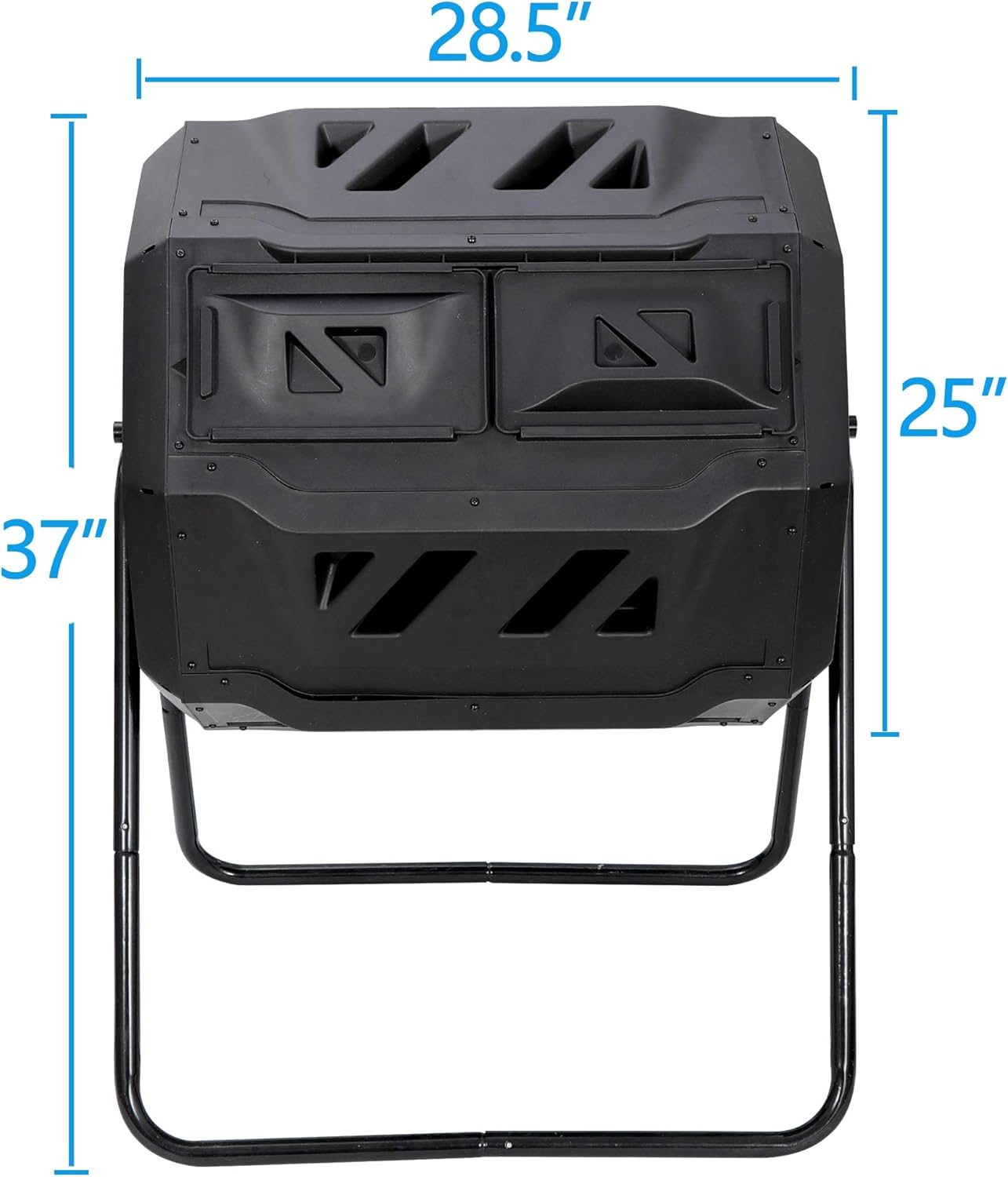 Nouva 43 Gallon Large Composting Tumbler Dual Rotating Chamber Garden Composter Bin Compost Bin with Steel Frame Outdoor Garden Yard