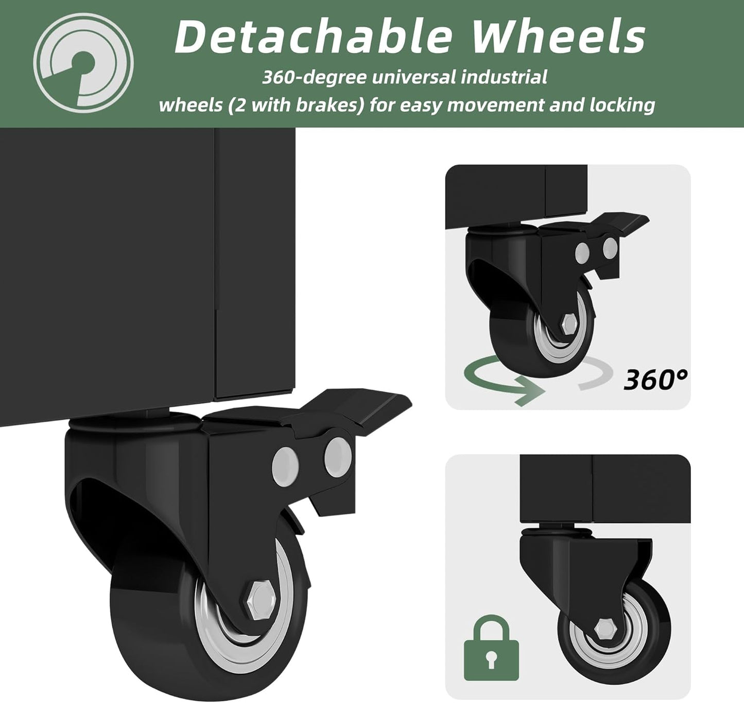 Casaphoria Metal Raised Garden Bed with Trellis and Wheels, 72"x47"x16" Planter Box for Climbing Plants, Vegetables & Vines, Features Drainage Holes and Privacy Screen, Black(Spring&Louvered)