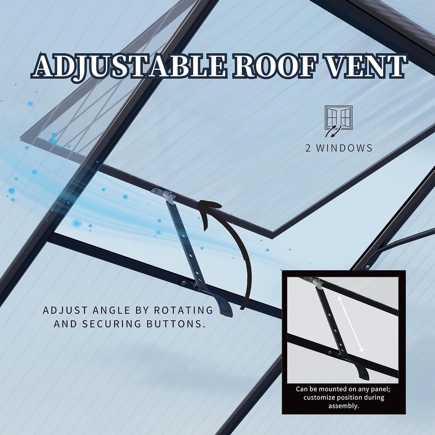 Kingdura 6x12ft Walk-in Greenhouse for Outdoors, Large Polycarbonate Greenhouses with Heavy Duty Aluminum Frame, Adjustable Roof Vent, Lockable Door, UV Protection for Outside Garden Backyard