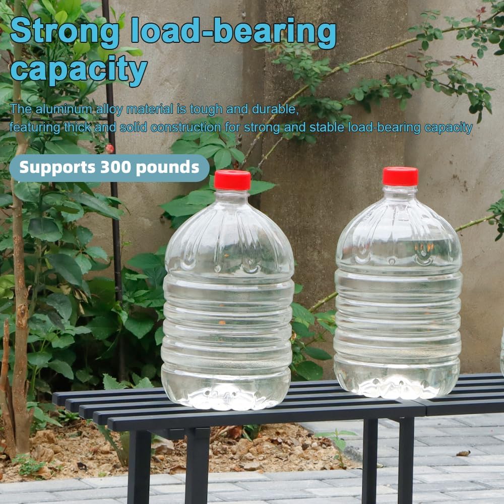 Chic & Robust 300 LBS Capacity Aluminum Plant Stand - Your Indoor & Outdoor Plant Display Solution, Size: L47.2 x W11.4 x H7.9 inch.