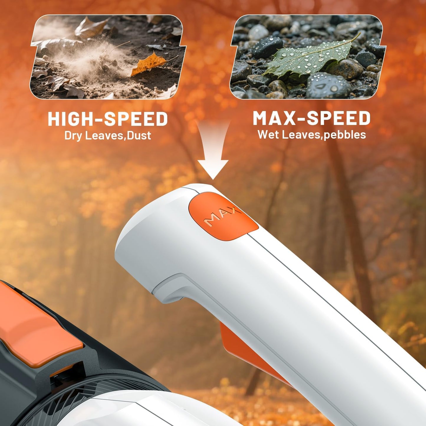 Litheli 20V Cordless Leaf Blower, Dual 2×2.0Ah Batteries Included, 350CFM/85MPH, 2-Speed Lightweight Handheld Electric Blower for Lawn, Patio, Dust & Leaves