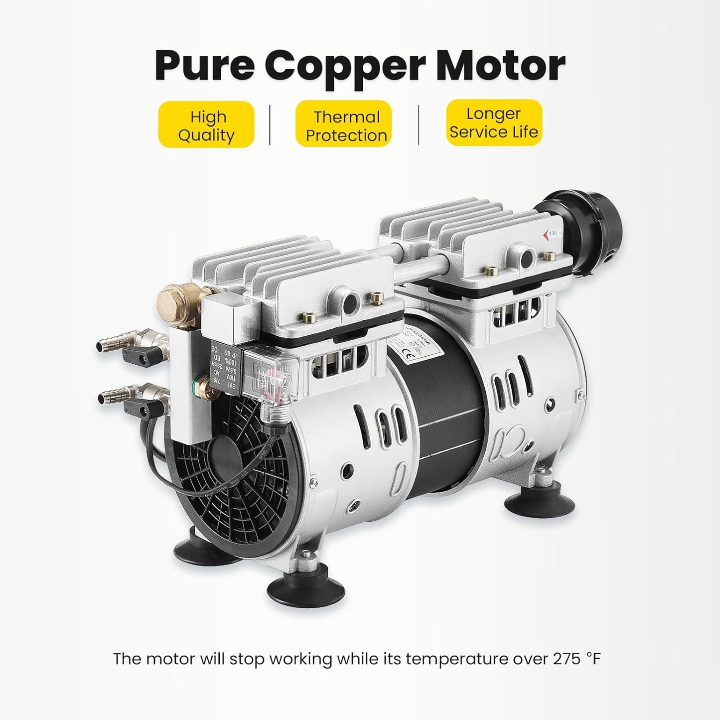 Aerator, 5.2 CFM for Pond and Lakes Up to 3 Acres, 3/4 HP Compressor without Timer & Diffuser & Hose, Aeration Pumps for Deep Water Oxygen Circulation