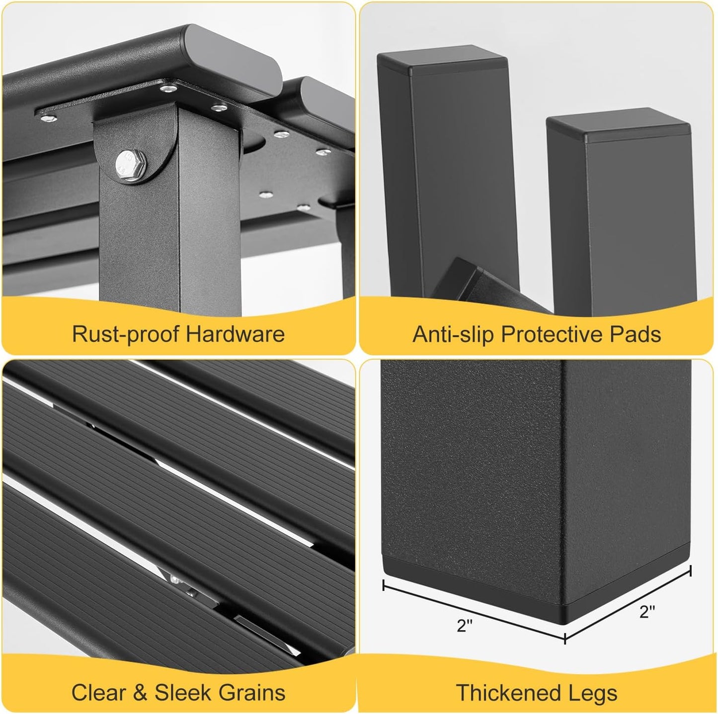 TECSPACE 3-Person Instant Folding Bench, 330 LBS Capacity Lightweight Aluminum Foldable Bench, No Assembly Required