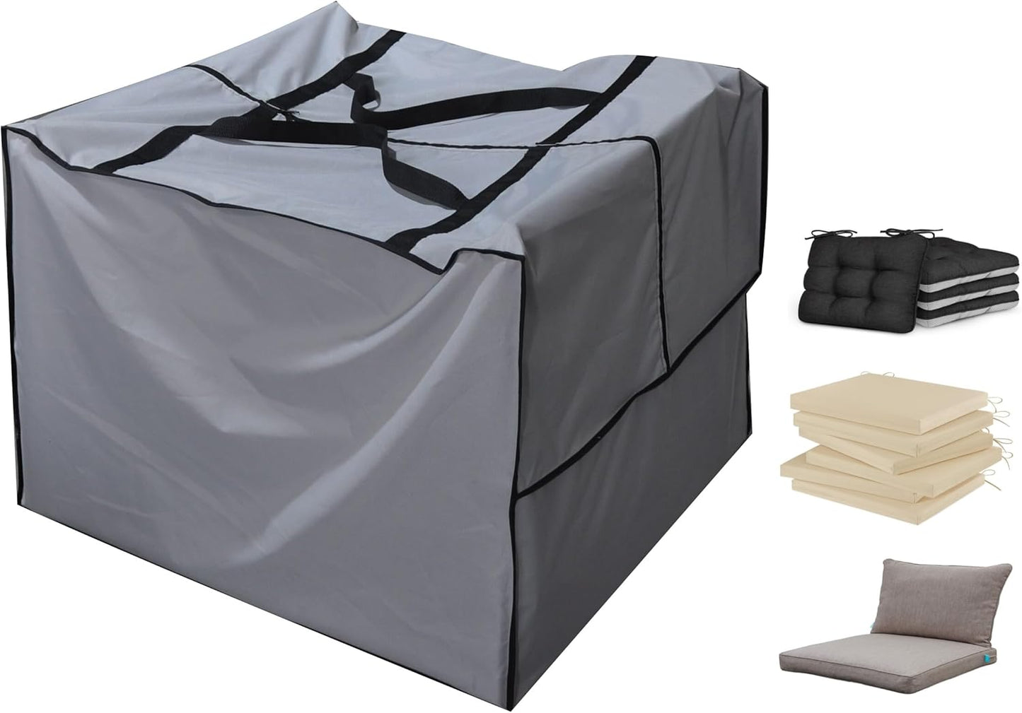Outdoor Square Cushion/Cover Storage Bag, Protective Zippered Storage Bags with Handles, 32''L x 32''W x 24''H