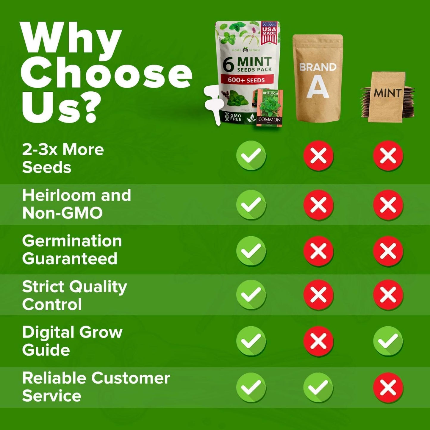 6 Mint Varieties β 600+ Heirloom Herb Seeds π‘π’π‘-ππ π’ π¨π¦π Peppermint, Spearmint, Mountain, Wild, Anise Hyssop, Common Mint | Indoor Outdoor Garden, Pots, Tea, Medicinal Use