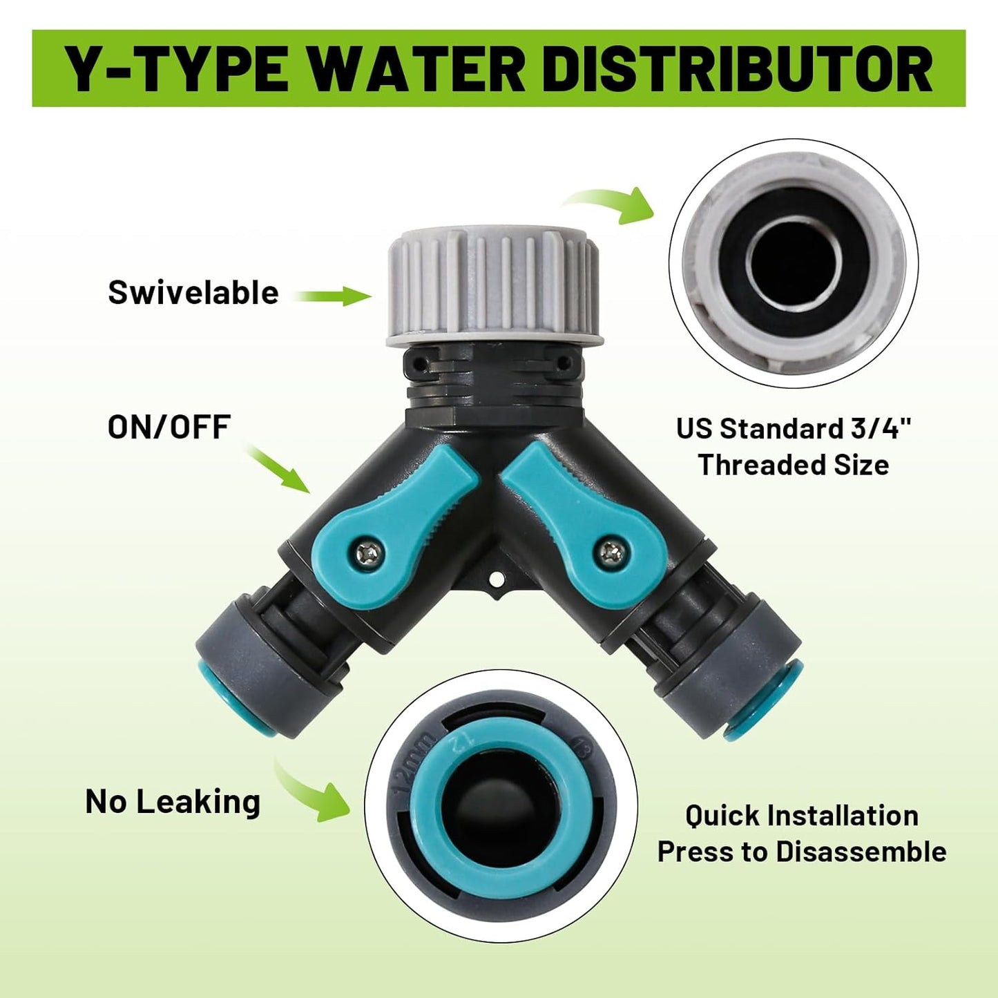 Drip Irrigation Kit - 100 FT. Hose Sprinkler System with 360° nozzles and T-connectors for Gardens, lawns, Plants, Flower beds, Trees, patios and hydroponics (28 nozzles + 28 connectors)