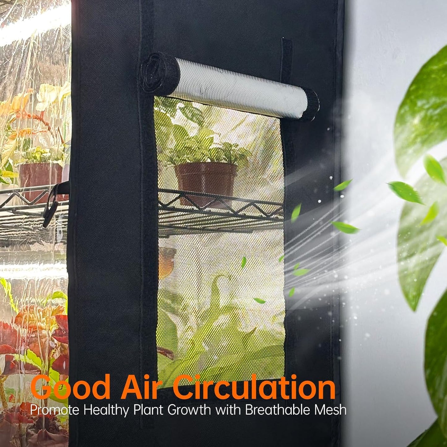 Indoor Greenhouse with Grow Light, Plant Stand with 4 Pack 24W Full Spectrum Plant Lights , Plant Shelf with Tent for Indoor Plant, Seed Starting, Seed Tray, 29.5"x13.8"x59"