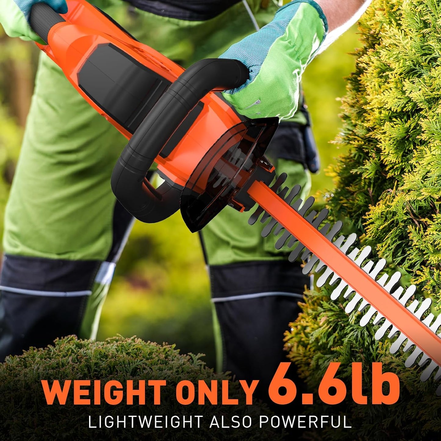 SOYUS Hedge Trimmer Cordless, 20V Electric Hedge Trimmers with 22 Inch Dual Action Blades and 3/4" Cutting Capacity, 2.0Ah Battery and Fast Charger Included