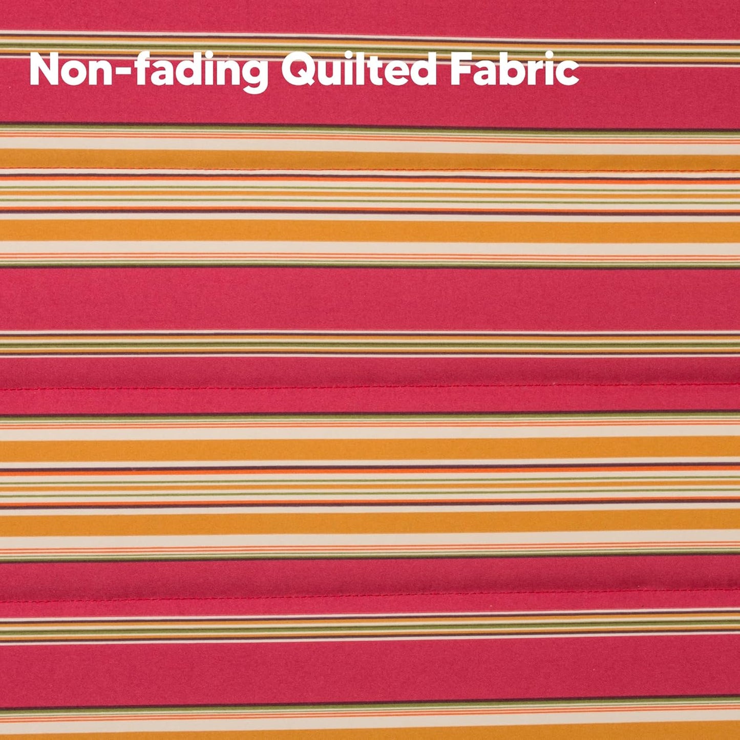 SUNCREAT Double Hammock Quilted Fabric Swing with Spreader Bar, Detachable Pillow, 55” x79” Large Hammock, Red Stripes