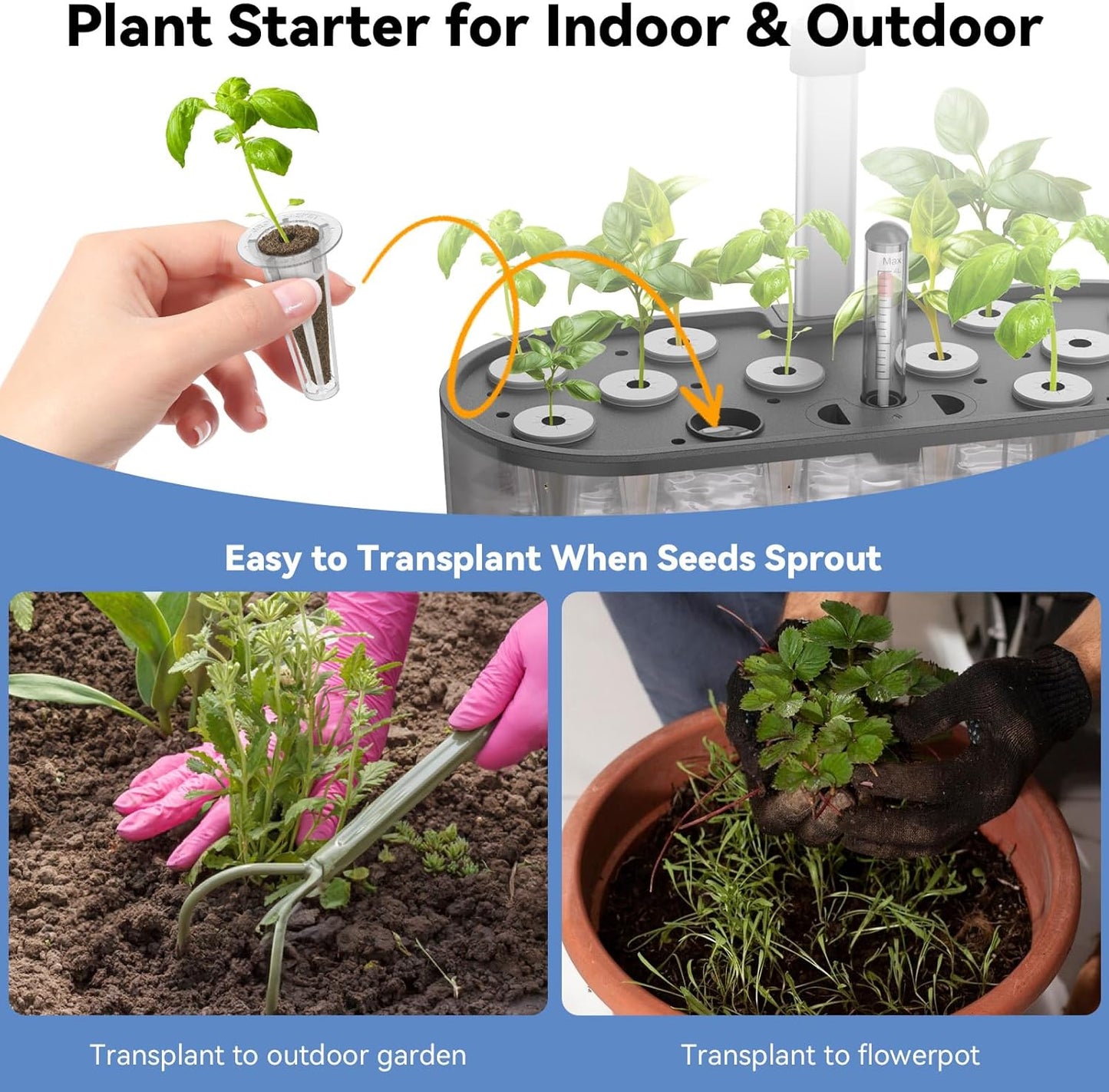 inbloom Grow Sponges, 50 Pcs Replacement Root Planting Pods, Special Design for Hydroponics System, Indoor Garden Supplies, Cotton, Sponge Only