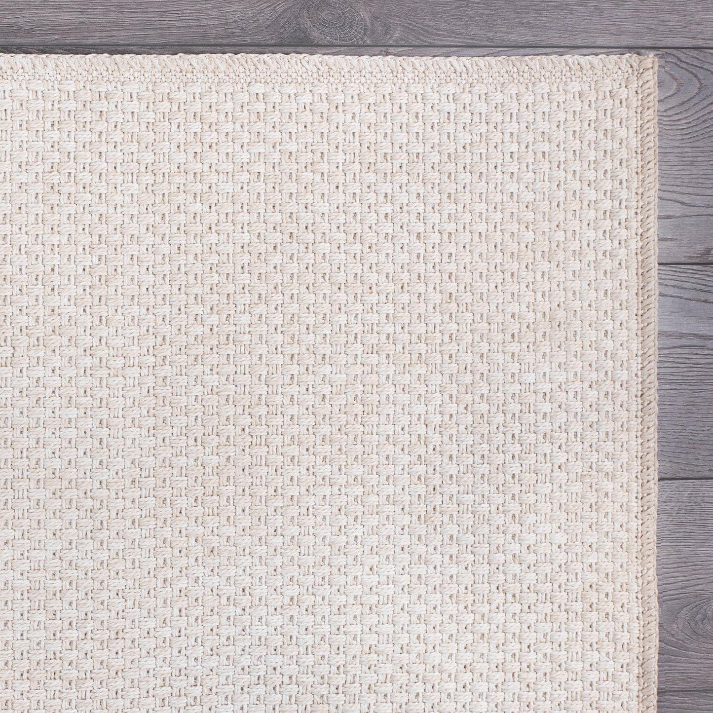 CAMILSON Easy Jute Rug 9x12, Indoor Outdoor Off-White Farmhouse Area Rugs for Living Room Patio and Kitchen Rug, Solid Woven Design, Easy-Cleaning, Washable Outside Carpet Alfombras (9 x 12)