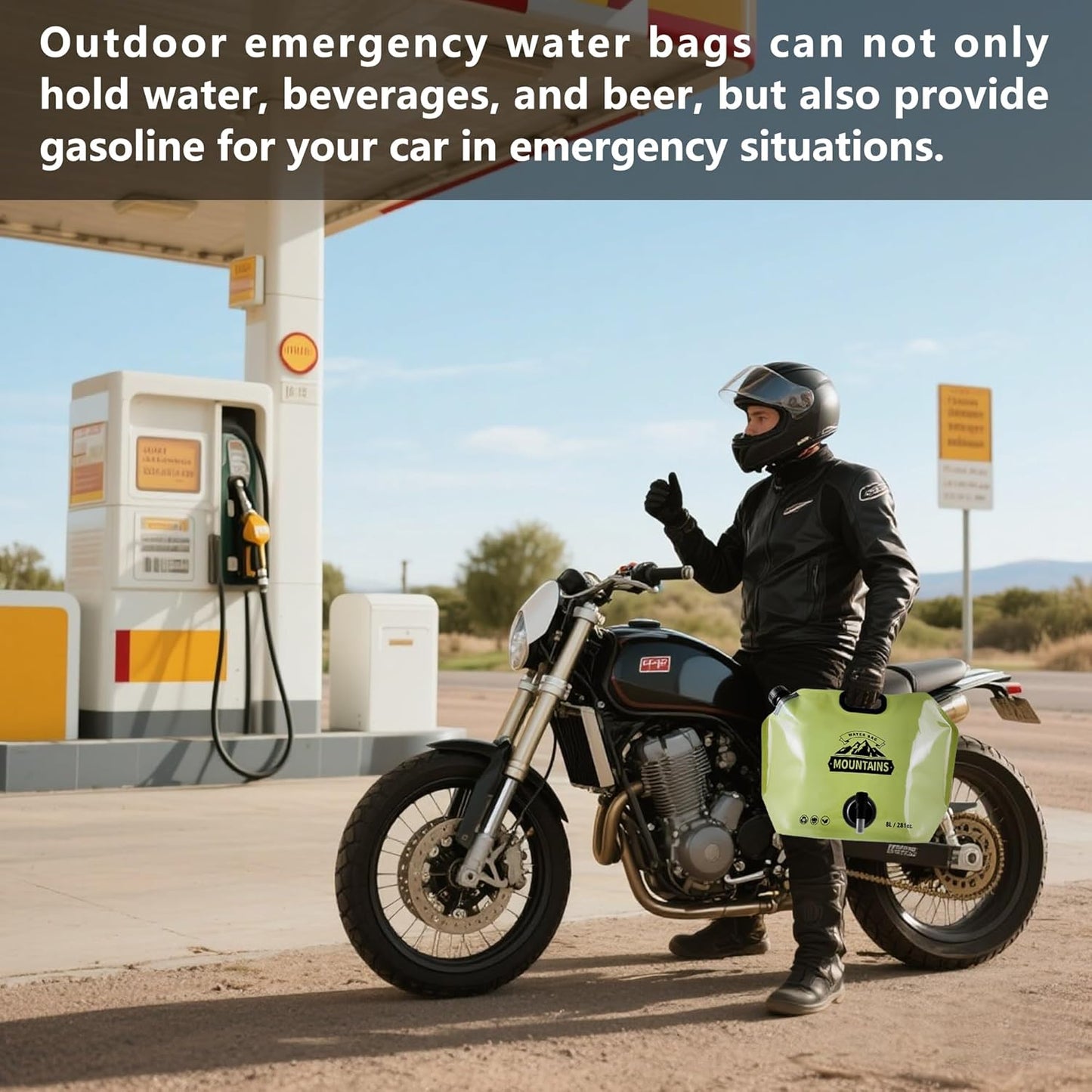 Collapsible 8L Water Storage Bag, BPA-Free Portable Folding Water Jug with Adjustable Faucet, Leakproof Emergency Water Bag for Camping, Hiking, Riding, Outdoor Sport (GREEN, 2)