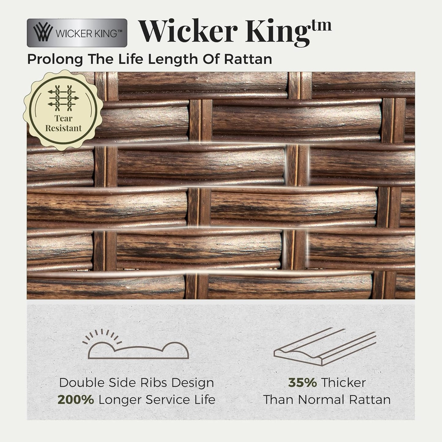 Patio Furniture Sofa, 3-Seat Patio Sofa Steel Frame Outdoor Sectional Couch with Deep Seating and 5.75” Cushions for Lawn Backyard Porch Deck, Blue